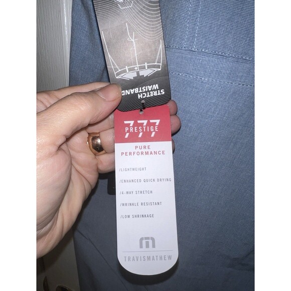 Travis Mathew Beck Performance Golf Shorts Men’s Sz 36 Stretch Blue New 1MM208 - Picture 9 of 13